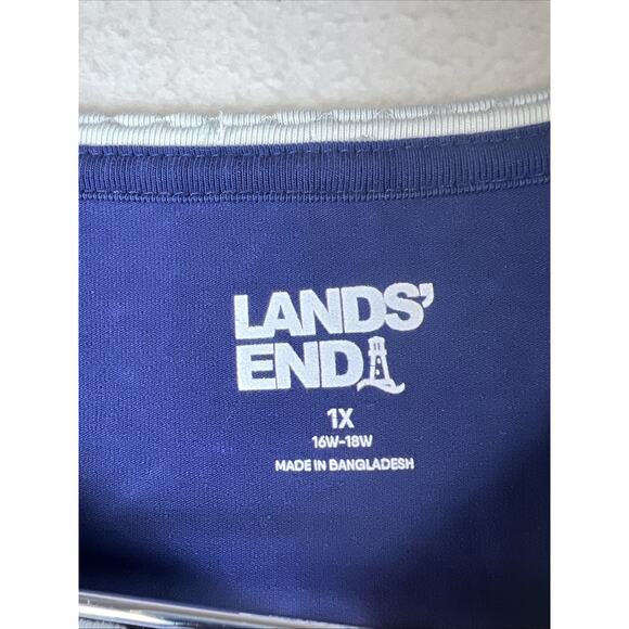 Lands End 1X Pajama Set Womens XL Long Sleeve Pullover Elastic Blue check 16 18w - Picture 5 of 13